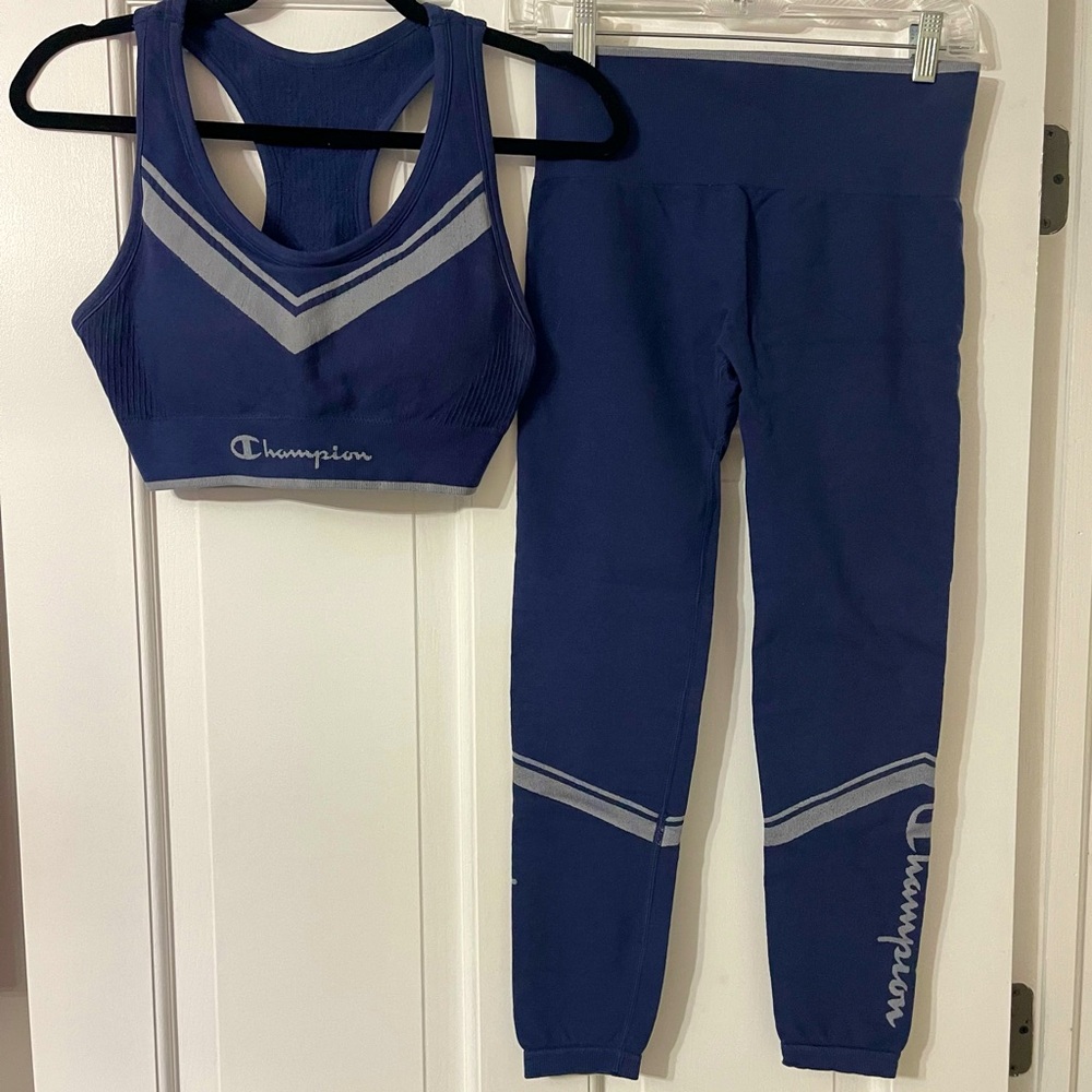 Champion Two-piece workout set, sports bra and leggings.